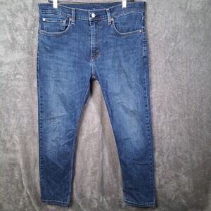 Levis 502 Regular Taper Mens Jeans 34x30 Dark Wash Stretch Denim Work Pants